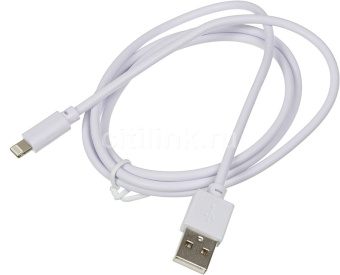 Кабель USB-A < - > Lightning, 1.2м, Digma, тканевая оплетка, белый