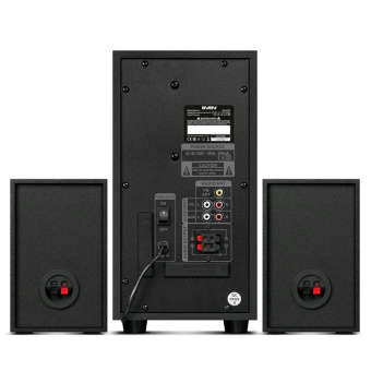 Акустическая система SVEN MS-2055 (2x12.5W+30W, SD/USB, FM, ПДУ) дерево, black