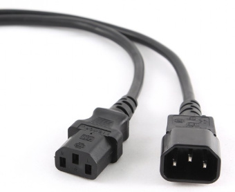 Кабель питания 220V C13 - C14, 1.8м, 16А, черный (удлинительный)