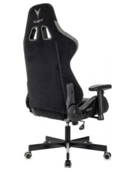 Кресло Knight Regal Fabric черный/серый искусственная замша с подголов. крестов. металл