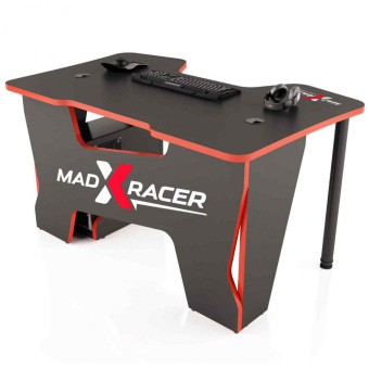 Стол компьютерный MaDXRacer COMFORT GT12 "1200х870х750" черный, кромка красная
