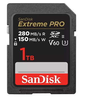 Карта памяти SD 1Tb SanDisk SDXC Class 10 V60 UHS-II U3 Extreme Pro 280/150MB/s