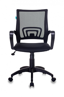 Кресло Бюрократ CH-695N (сетка/ткань, мех. качания, крест. пластик, до 150 кг) Черный