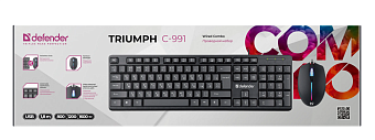 Комплект проводной (клавиатура+мышь) Defender Triumph C-991 черный