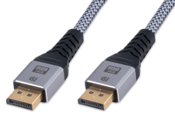 Кабель соединительный DP (m) < - > DP (m)  1.0м, ver 2.1, Cablexpert  тройной экран нейлон.оплетка серый