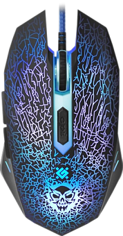 Мышь проводная Defender Shock RGB подсветка черный