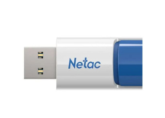 Флешка 512Gb Netac U182 USB3.0 сдвижной корпус, пластиковая бело-синяя