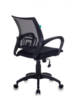 Кресло Бюрократ CH-695N (сетка/ткань, мех. качания, крест. пластик, до 150 кг) Черный