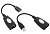Удлинитель USB-A (m) + USB-A (f) < - > RJ45, Vcom CU824 (удлинитель USB по витой паре до 45м)