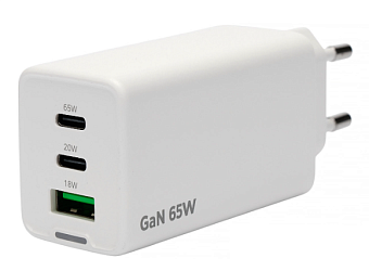 Сетевое зарядное устройство Cablexpert MP3A-PC 65W USB-C USB-A белый