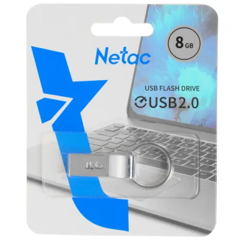 Флешка 8Gb Netac U275 USB2.0 с кольцом, металлическая