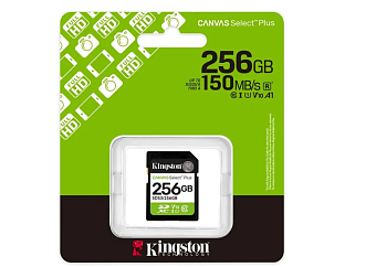 Карта памяти SD 256Gb Kingston Canvas Select Plus Class 10 U1