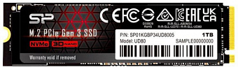 Накопитель SSD M.2 1Tb Silicon Power UD80 (PCI-E 3.0 х4, 3400/3000 Мбайт/сек)