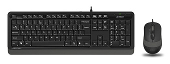 Комплект проводной (клавиатура+мышь) A4Tech Fstyler F1010 черный/серый