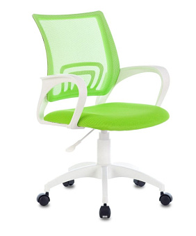 Кресло Бюрократ CH-W695NLT (сетка/ткань, без мех. качания, крест. пластик, до 120 кг) Салатовый