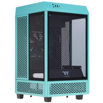 Корпус Thermaltake The Tower 100 Tempered Glass no PSU mITX Turquoise
