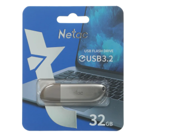 Флешка .32Gb Netac U352 USB3.2 с колпачком, металлическая
