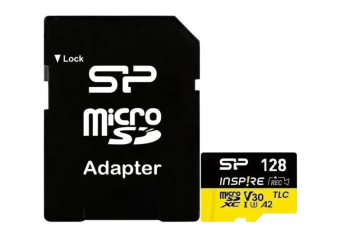 Карта памяти microSD 128Gb Silicon Power Inspire V30 A2 microSDXC Class 10  + адаптер SD