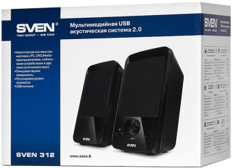 Акустическая система SVEN 312 (2x2W, USB) Black
