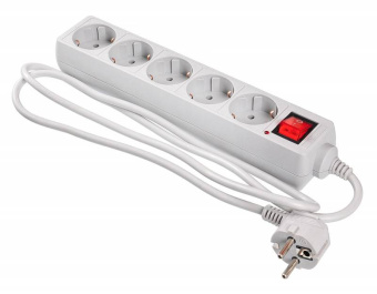 Сетевой фильтр BURO 1.5м (5 розеток) White