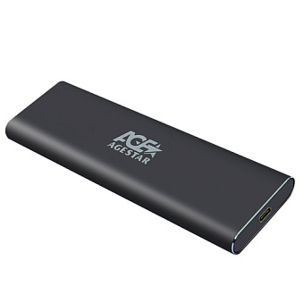 Внешний контейнер USB3.0 -> M.2", AgeStar 31UBNV1C, NVME M-key, алюминий, Type-C, серый