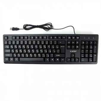 Клавиатура проводная Gembird KB-8355U (лазерная гравировка символов, кабель 1.85м,) черный