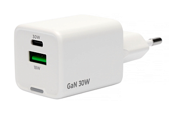 Сетевое зарядное устройство Cablexpert MP3A-PC 30W USB-C USB-A белый