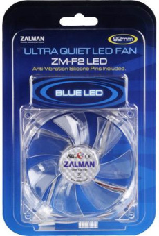 Вентилятор для корпуса 92mm Zalman ZM-F2BL LED blue (92x92x25мм, 900-1800об/мин, 20-36дБ, подшипник скольжения)
