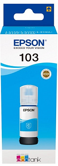 Картридж струйный EPSON 103C для Epson L3100/3110/3150, голубой (для европейских устройств)