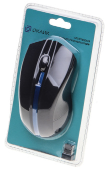 Мышь беспроводная Оклик 615MW черный/синий