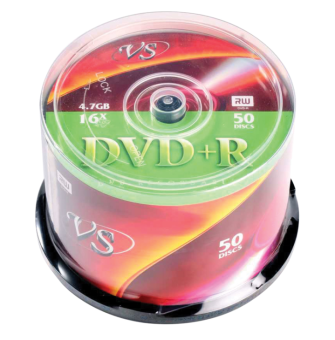 Диск DVD+R 4,7Gb VS 16x Cake Box (50шт.)