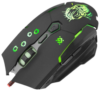 Мышь проводная Defender GM-170L Killer (3200dpi переключаемая подсветка коврик в комплекте ) USB черный