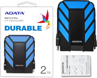 Внешний жесткий диск 2Tb ADATA HD710 Pro 2.5" USB3.1 Blue