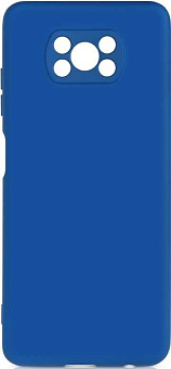 Чехол для смартфона Poco X3 Pro - DF poOriginal-02 cиликоновый с микрофиброй черный