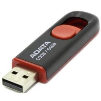 Флешка 64Gb ADATA [C008] USB черный/красный