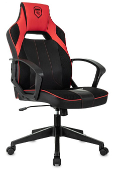 Кресло Zombie 400 (ткань/эко.кожа, мех. качания, крест. пластик, до 120 кг) Черный/красный