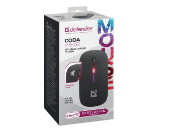 Мышь беспроводная Defender Coda MB-261 черный
