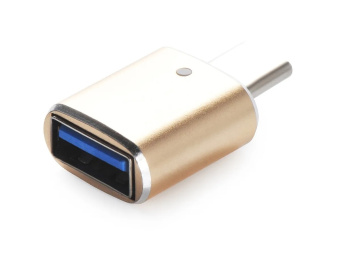 Кабель-переходник (адаптер) USB-C (m)  --  USB-A (f), iNeez (OTG) Gold