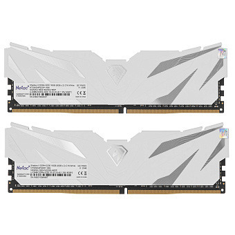 Модуль памяти DDR4 16Gb PC4-25600 3200MHz Netac Shadow II White