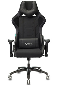 Кресло Zombie VIKING 4 AERO (текстиль/эко.кожа, мех. качания, крест. пластик, до 120 кг) Черый