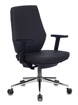 Кресло Бюрократ CH-545SL (ткань, синхромеханизм качания, крест. металл хром, до 120 кг) Серый