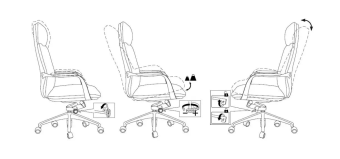 Кресло VEGA (кожа, до 150кг, основание-алюминий, механизм качания) Коричневый