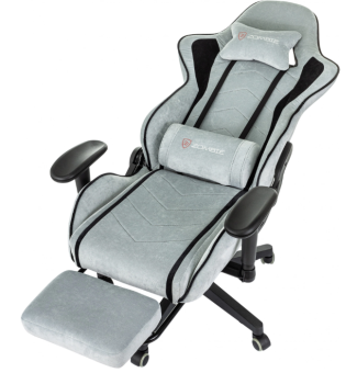 Кресло Zombie DRIFT (ткань, мех. качания, крест. пластик, до 120 кг) Серо-Голубое