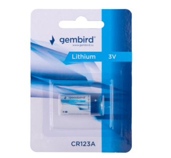 Элемент питания CR123A, 3V, 1шт, Gembird GB-CR123A-1B блистер
