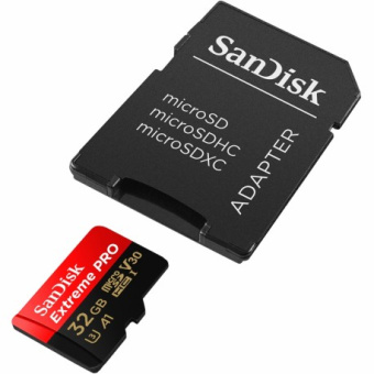 Карта памяти microSD 32Gb SanDisk Extreme PRO microSDHC Class 10 (100 Мб/с) с SD адаптер