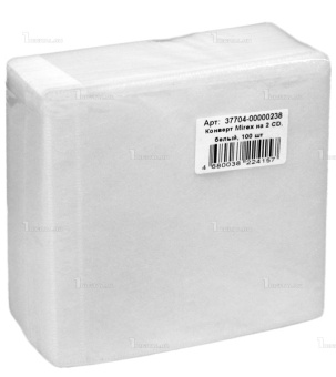 Конверты для CD Mirex на 2CD белый (100 шт.)