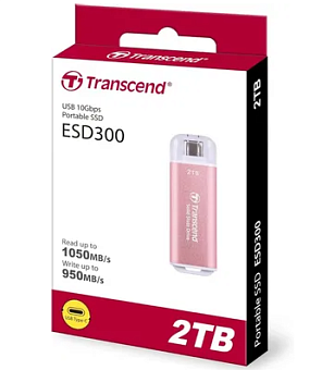 Внешний накопитель SSD 2Tb Transcend ESD300 USB3.2 Type C Pink