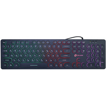 Клавиатура проводная Oklick 420MRL Slim Rainbow Led черный