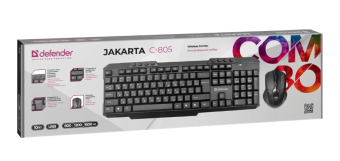 Комплект беспроводной (клавиатура+мышь) Defender Jakarta C-805 черный