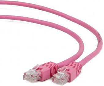 Кабель патч-корд .Patch cord кат.5e  0.5м, Cablexpert, многожильный, розовый